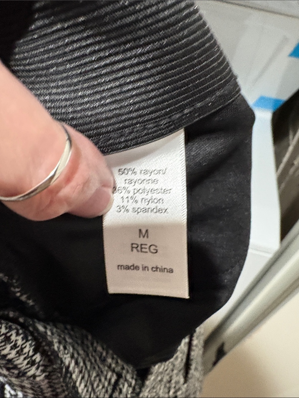 Women’s Grey Patterned Dress Pants - Picture 5 of 5
